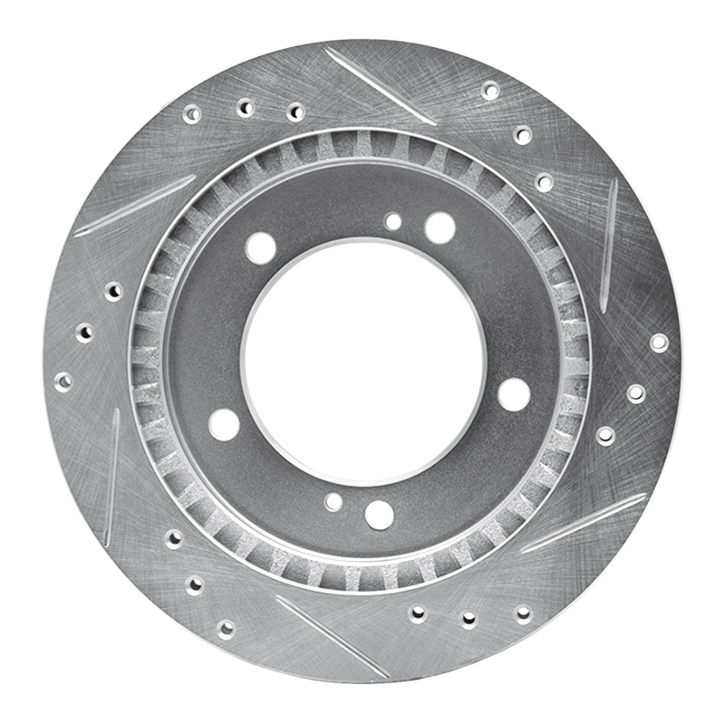 Chevrolet Tracker Brake Rotor (1) - Front Left - R1 Concepts - Drilled & Slotted - Silver - `99-`04